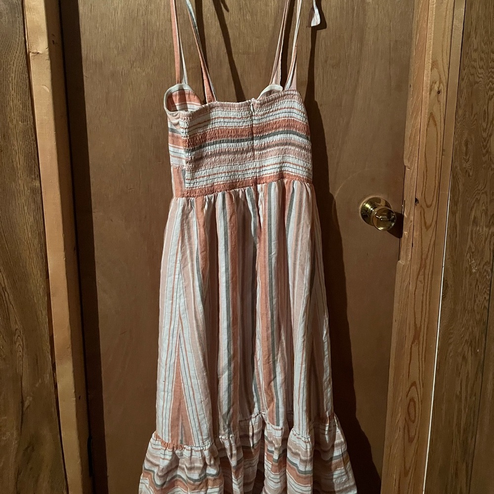 Lost + Wander Peach and White Striped Dress